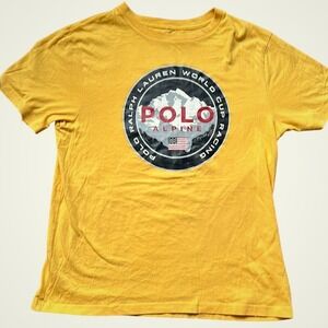 Polo by Ralph Lauren Yellow Short Sleeve Tee Youth Size 14-16 Casual Cotton